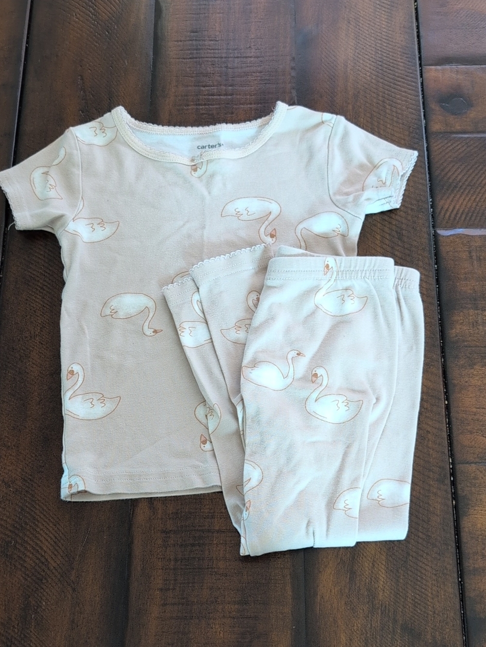 Carter's Girls Pink Swan Pajama Set